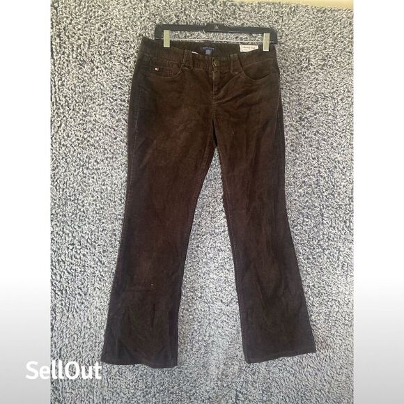 Tommy Hilfiger Women's Brown Corduroy Flared Pants Casual 5-Pocket - Picture 1 of 10